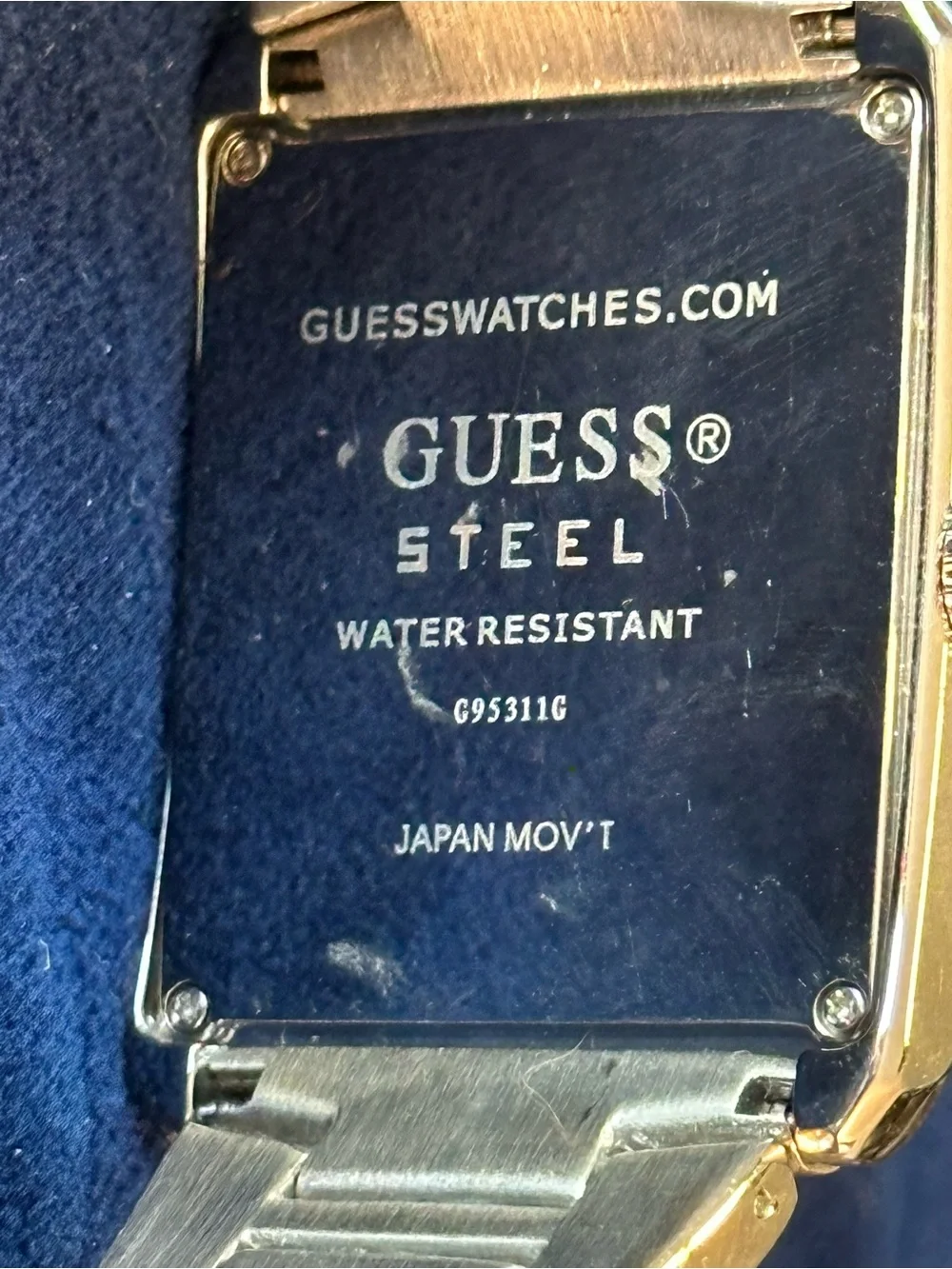 EUC GUESS Steel Men's Rectangular Watch with Burgundy Dial